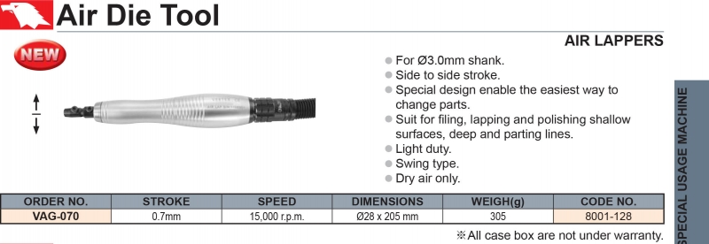 Máy mài khí nén cầm tay VAG-070 Vertex