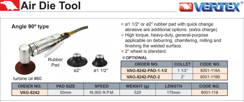 Máy mài khí nén cầm tay VAG-8242 Vertex