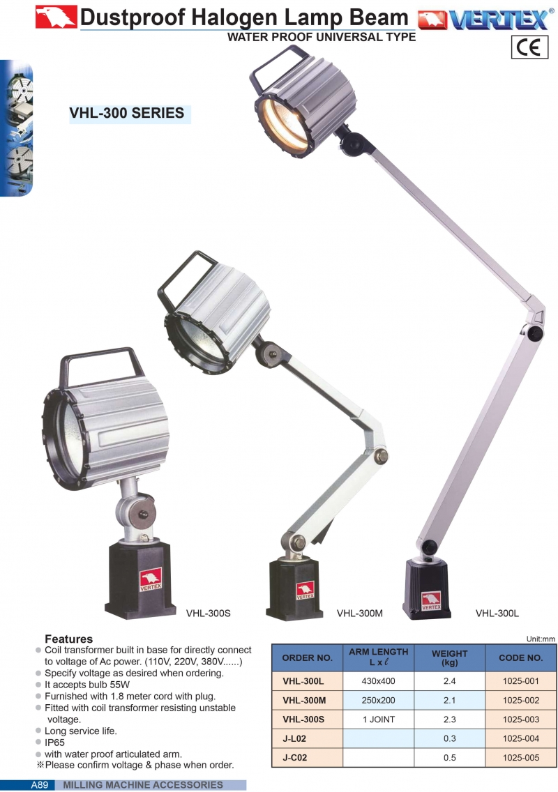 Đèn halogen IP65 VHL-300:; VHL-300M; VHL-300S Vertex