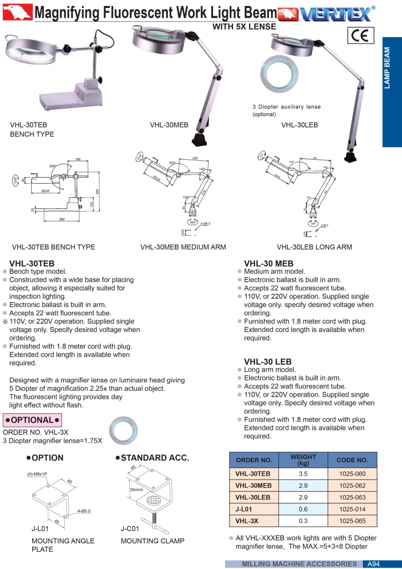 Đèn huỳnh quang VHL-30TEB; VHL-30MEB; VHL-30LEB Vertex
