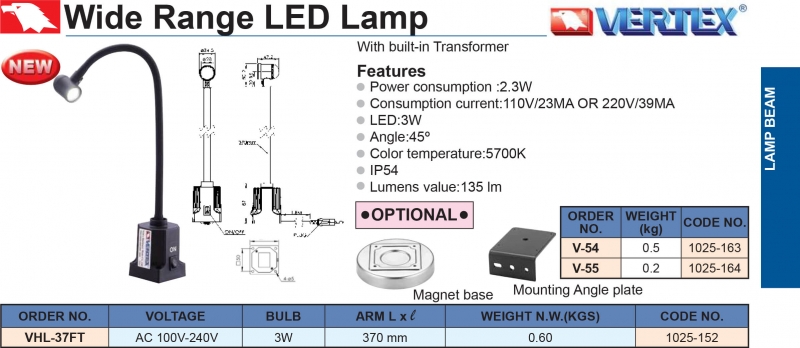 Đèn chiếu sáng gia công LED dải rộng VHL-37FT Vertex