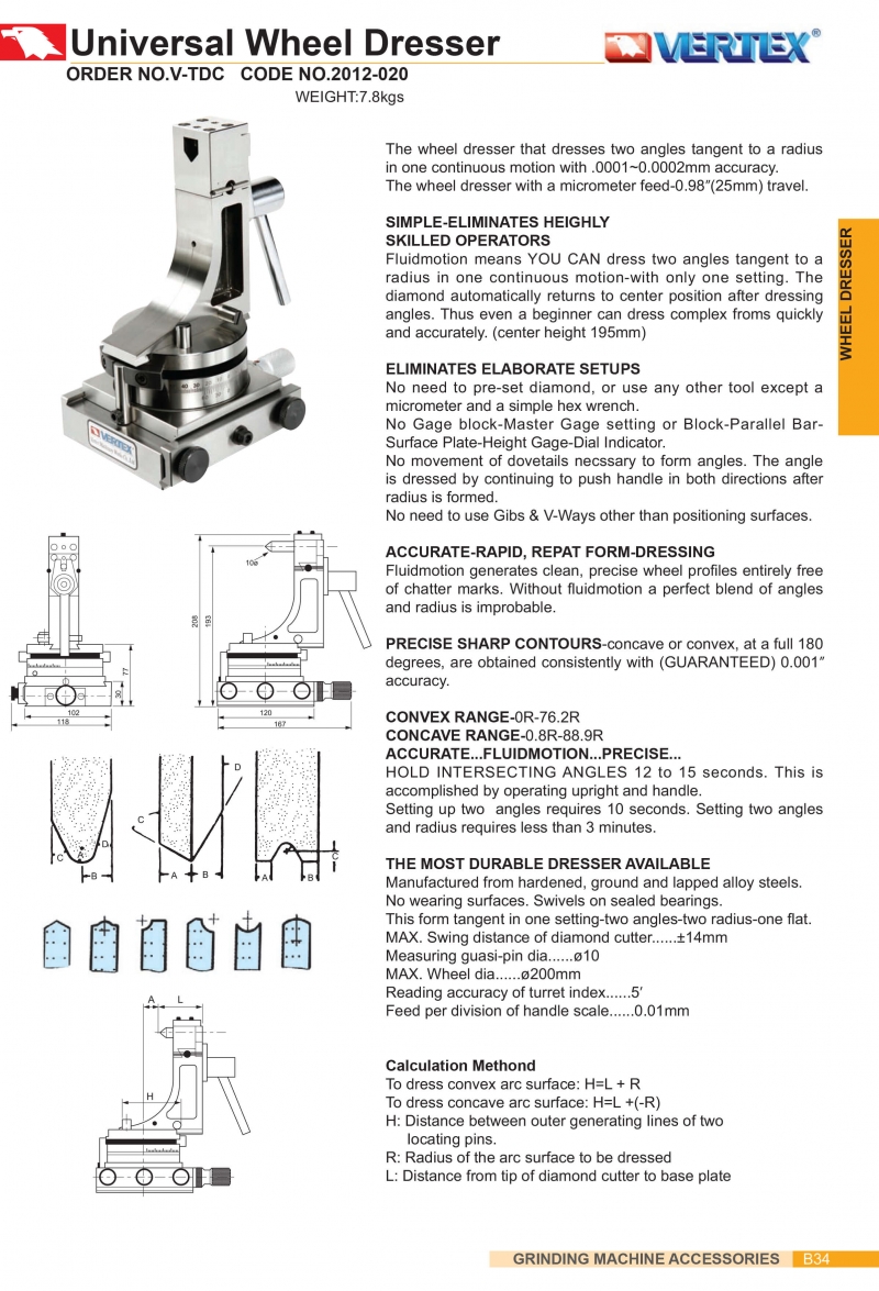 Đồ gá sửa đá mài vạn năng V-TDC Vertex