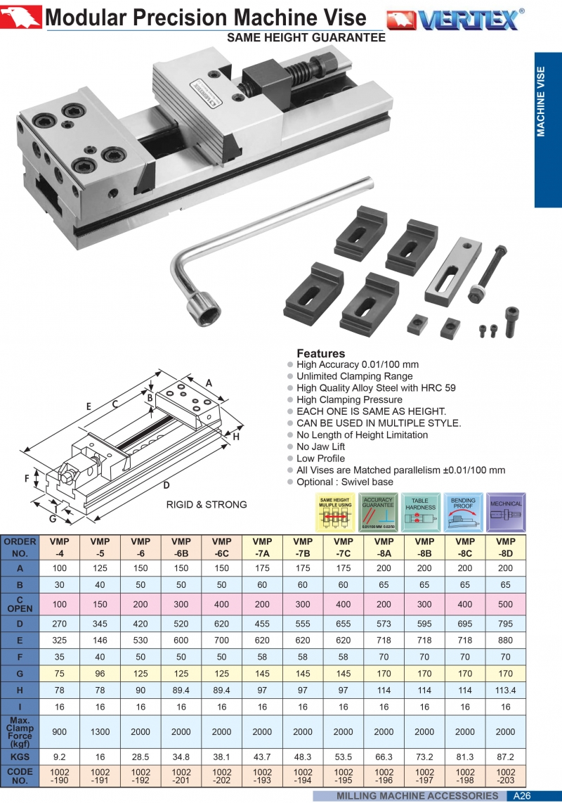 Ê tô modular chính xác VMP Vertex