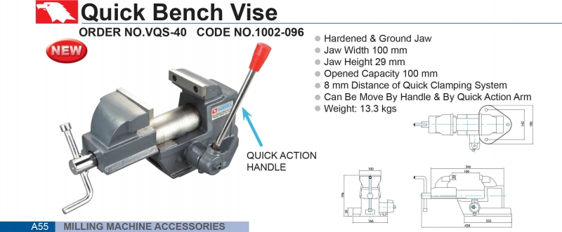 Ê tô bàn nguội kẹp nhanh VQS-40 Vertex