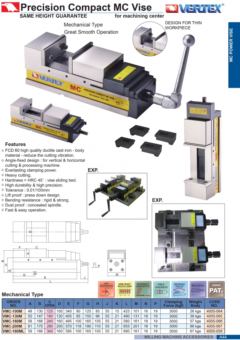 Ê tô cường lực chính xác VMC-M Vertex