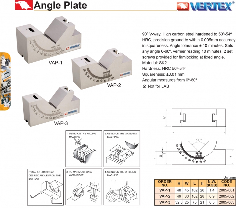 Khối V điều chỉnh góc VAP-1,VAP-2,VAP-3 Vertex