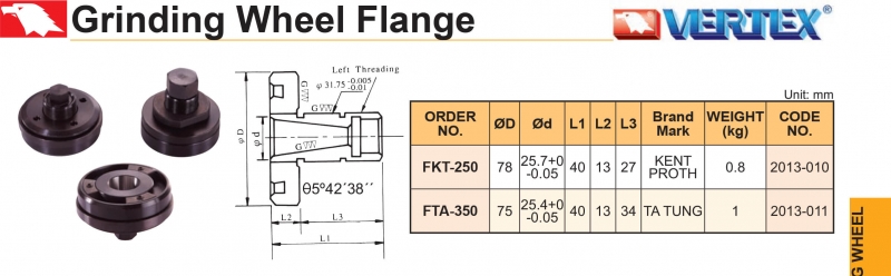 Mặt bích kẹp đá mài FKT-250, FTA-350
