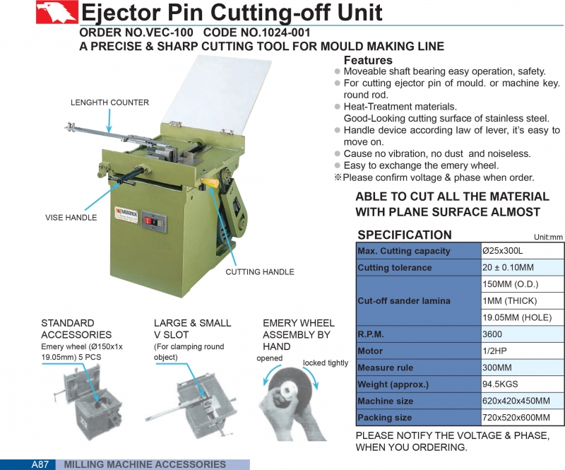 Máy cắt chốt pin VEC-100 Vertex