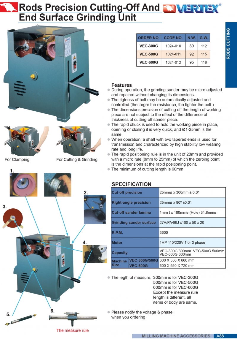 Máy cắt và mài chốt pin VEC Vertex