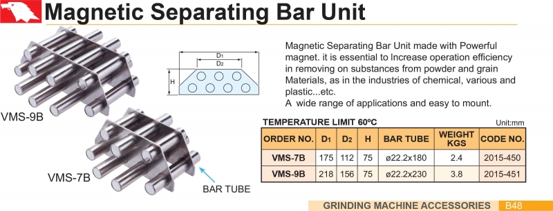 Thiết bị tách tạp chất từ tính VMS-7B; VMS-9B Vertex