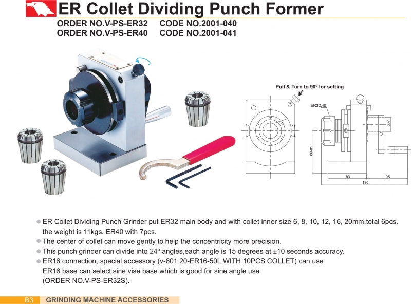 Đồ gá mài tròn dạng collet ER32, ER40 Vertex