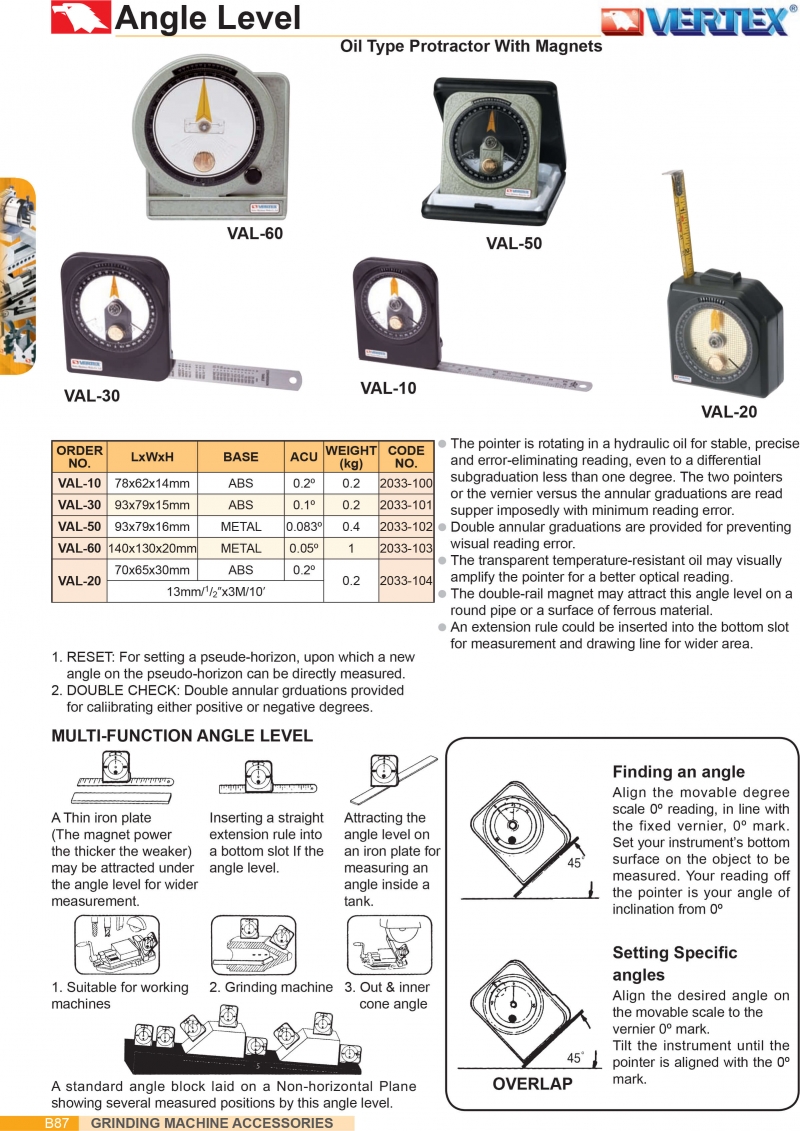 Livo đo góc nghiêng VAL Vertex