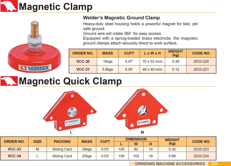 Đế kẹp và ke vuông góc từ tính VCC Vertex