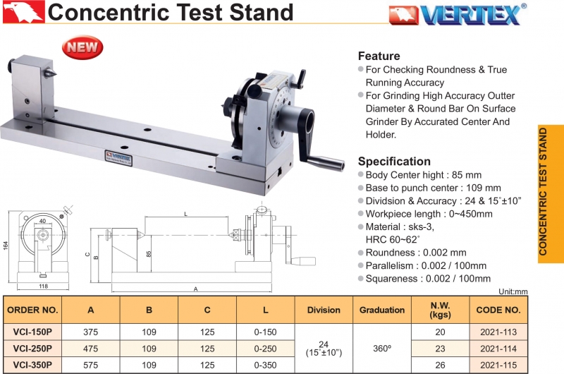 Thiết bị kiểm tra độ đồng tâm VCI Vertex