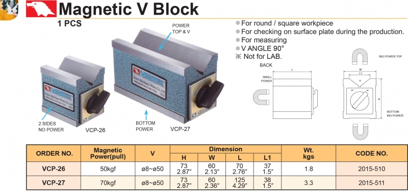 Khối V từ tính VCP-26, VCP-27 Vertex