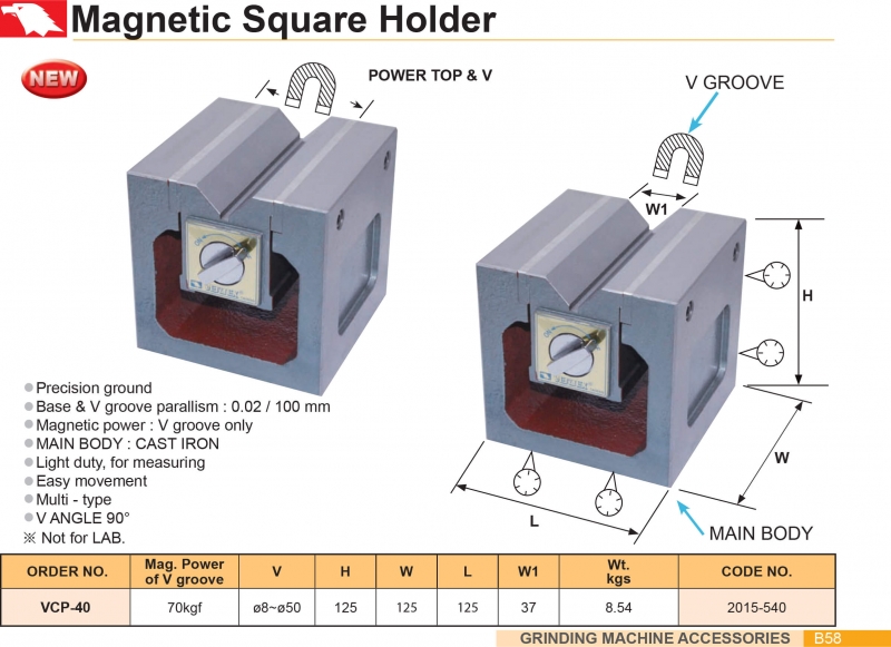 Khối vuông từ tính VCP-40 Vertex