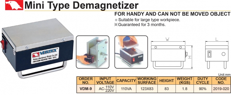 Máy khử từ mini VDM-9 Vertex