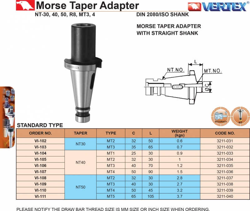 Bầu kẹp chuyển đổi côn NT sang MT Vertex