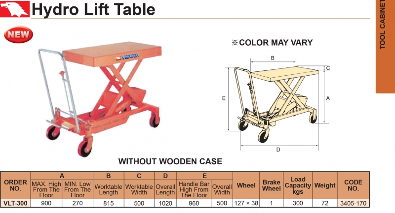 Bàn nâng thủy lực 815x500mm VLT-300 Vertex