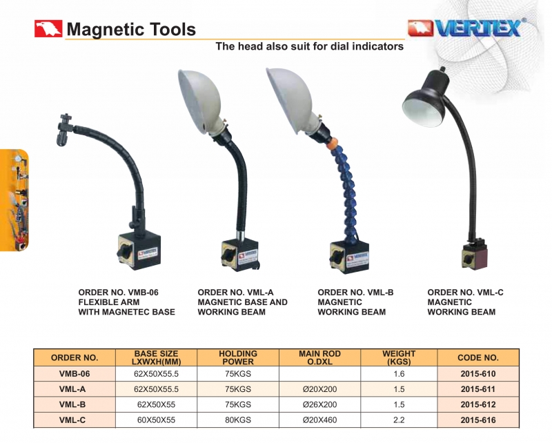 Đèn đế Từ VMB-06; VML-A; VML-B; VML-C Vertex