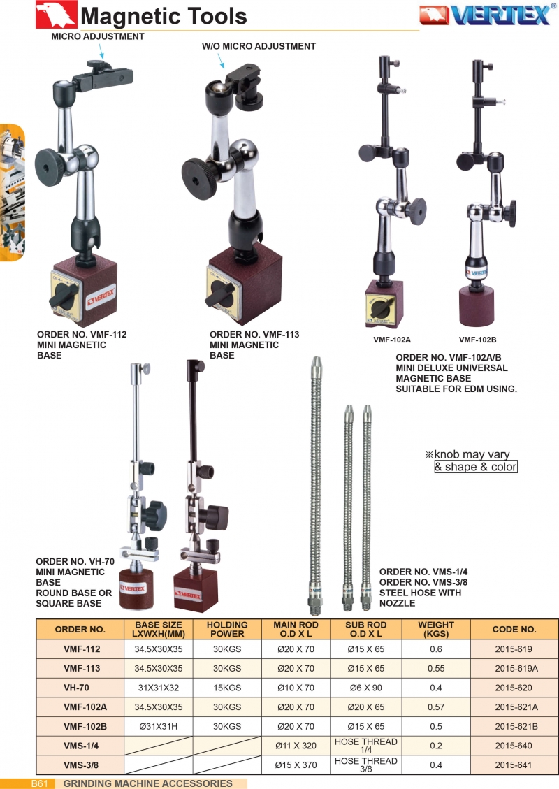 Đế gá đồng hồ so điều chỉnh tinh VMF Vertex