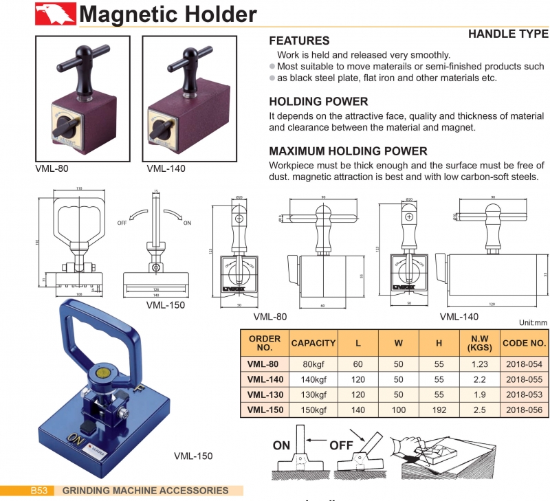 Móc nâng từ tính bằng tay VML Vertex