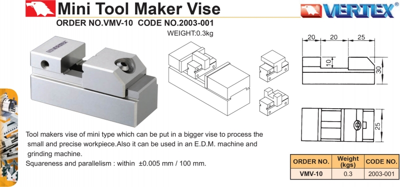 Ê tô máy mài mini VMV-10 Vertex