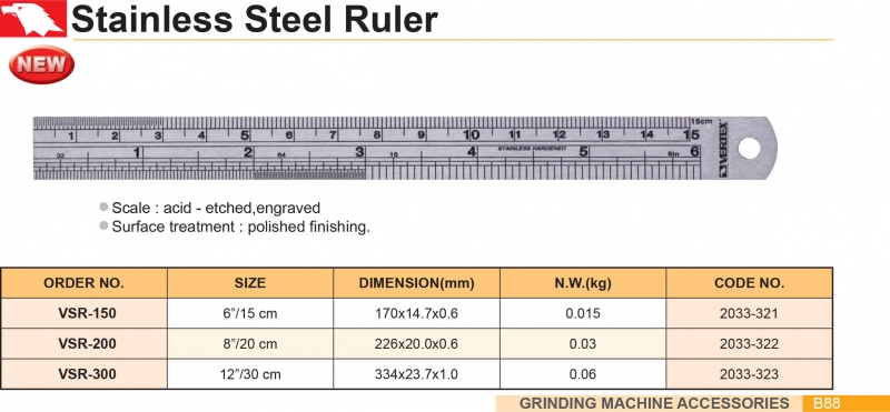 Thước lá thép VSR-150; VSR-200; VSR-300 Vertex