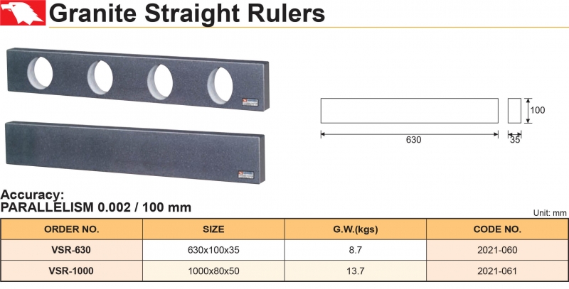 Thước thẳng đá granite VSR-630, VSR-1000 Vertex