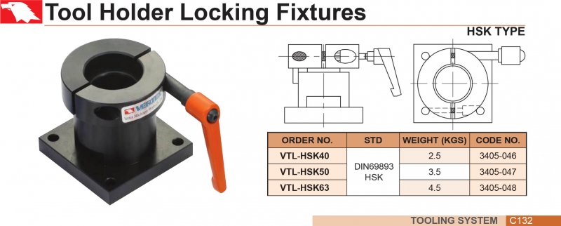 Đồ gá tháo lắp bầu kẹp dao phay chuôi HSK-40, 50, 63 Vertex