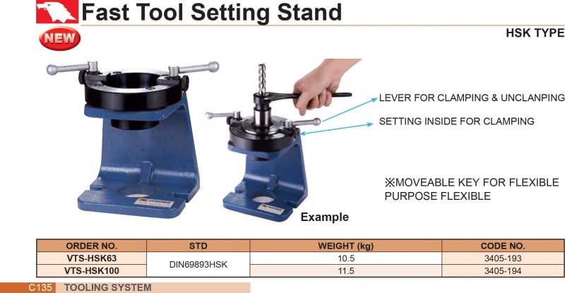 Đồ gá tháo lắp bầu kẹp dao chuôi HSK63, HSK-100 Vertex