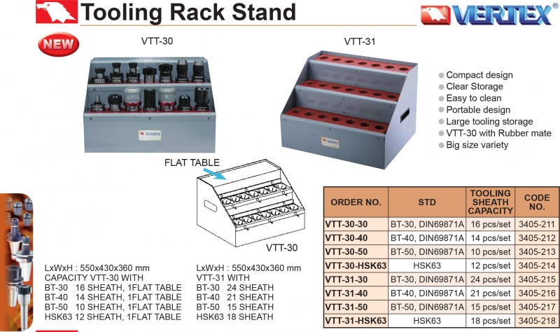 Giá đỡ bầu kẹp dao phay BT30, BT40, BT50, HSK63 Vertex
