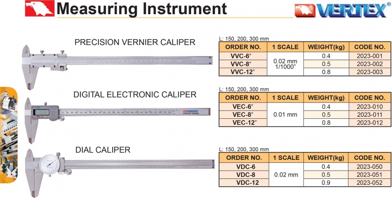 Thước cặp cơ khí, đồng hồ, điện tử Vertex