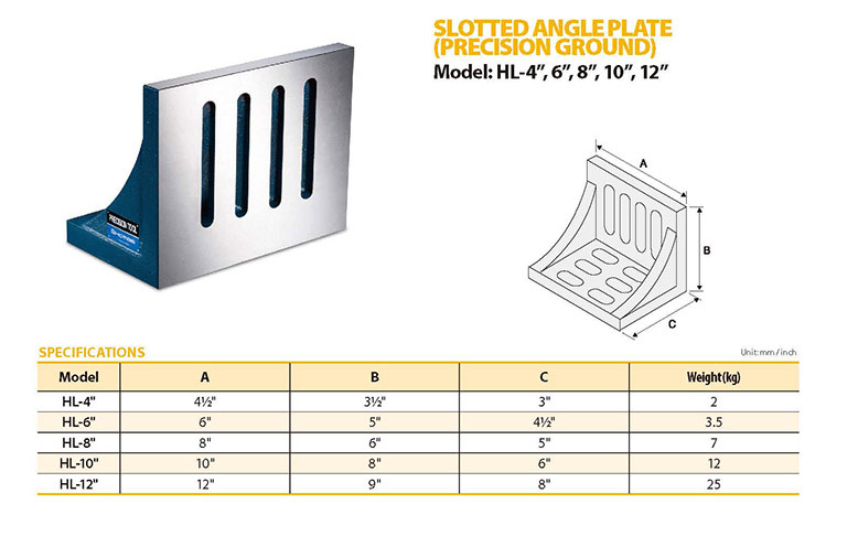 Tấm vuông góc máy phay chính xác có rãnh HL Homge