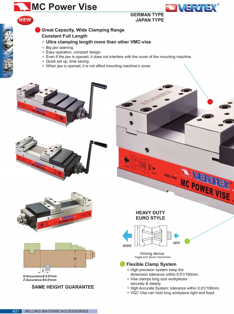 Ê tô máy phay cường lực VQC Vertex