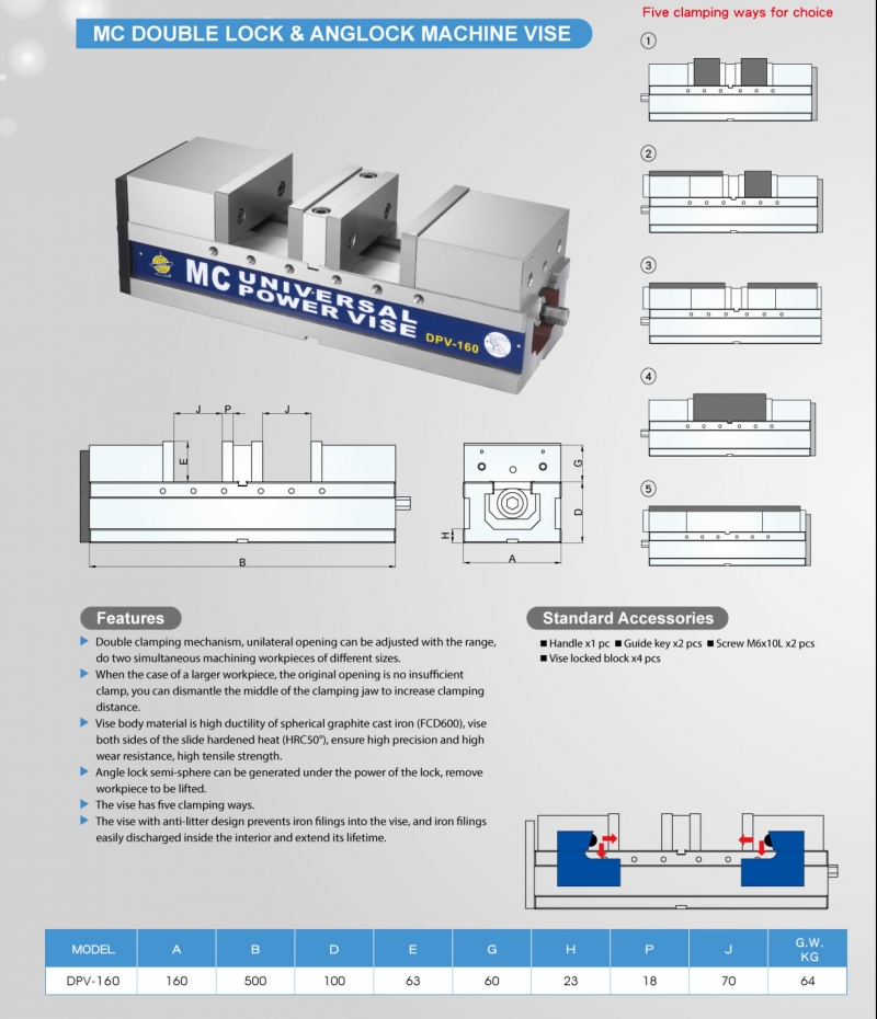 Ê tô cường lực kẹp đôi DPV-160