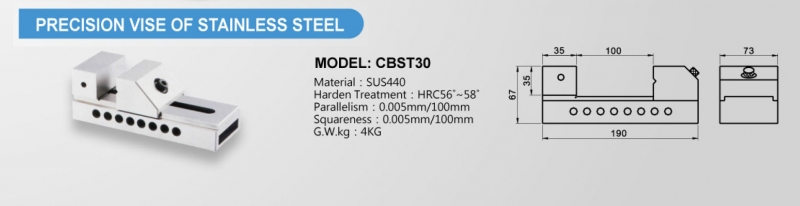 Ê tô máy mài bằng thép không gỉ CBST30