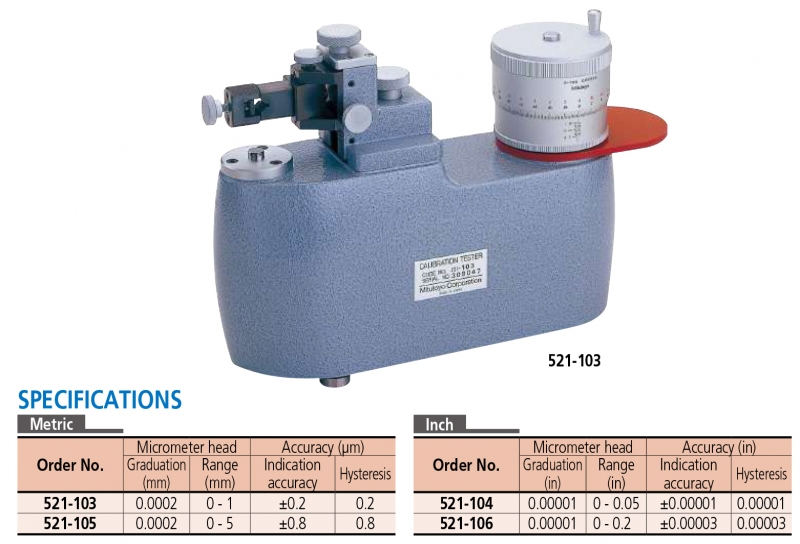 521-105 Thiết bị hiệu chuẩn đồng hồ so chân gập 5mm x0.0002mm