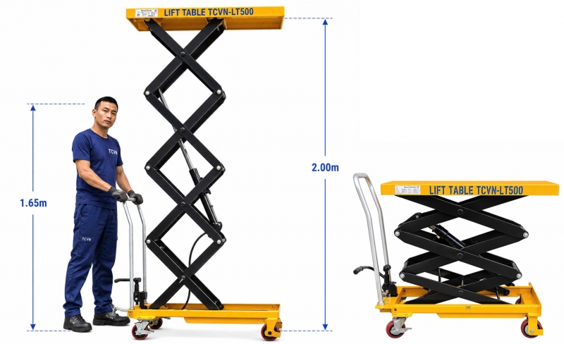 Bàn nâng hàng thủy lực tay 500kg TCVN-LT500