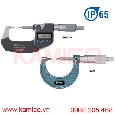 Panme cơ khí đo ngoài đầu nhọn series 142, 112 hệ Inch