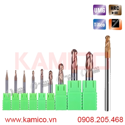 Dao phay cầu D4-D20 HRC 60 2 me