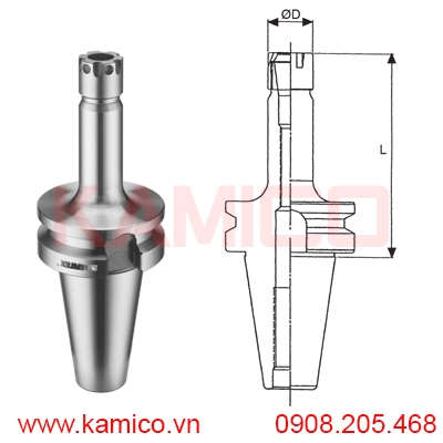 Bầu kẹp dao chính xác cao chuôi BT30, BT40 collet ER Vertex