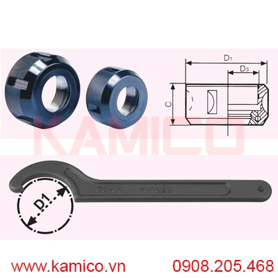 Đai ốc kẹp và khóa vặn collet OZ-25, OZ-32 Vertex