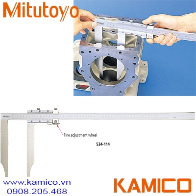 534-114 Thước cặp cơ khí 0-500mm x0.02mm, mỏ cặp dài