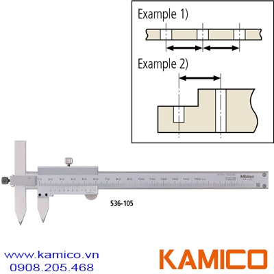 536-105 Thước cặp cơ khí 10.1-150mm x0.01mm, đo tâm 