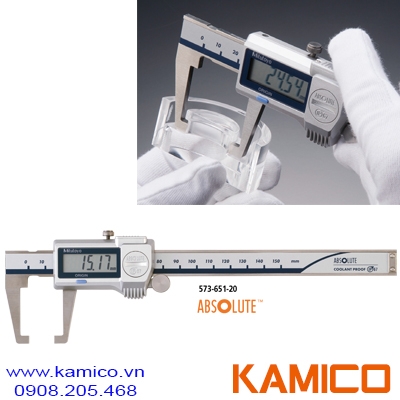 573-651-20 Thước cặp điện tử 0-150mm x0.01, mỏ dạng cổ