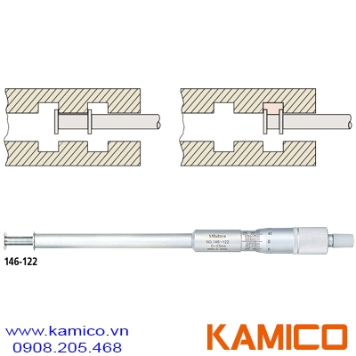 146-122 Panme cơ khí đo rãnh 0-25mm x0.01mm Mitutoyo 