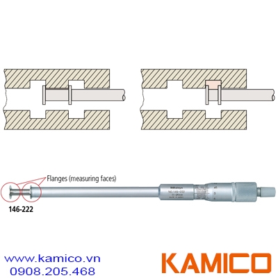 146-222 Panme cơ khí đo rãnh 0-25mm x0.01mm Mitutoyo 