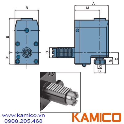 Đầu kẹp dao máy tiện CNC Vertex