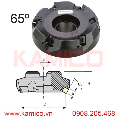Đài dao phay khỏa mặt 65° Vertex
